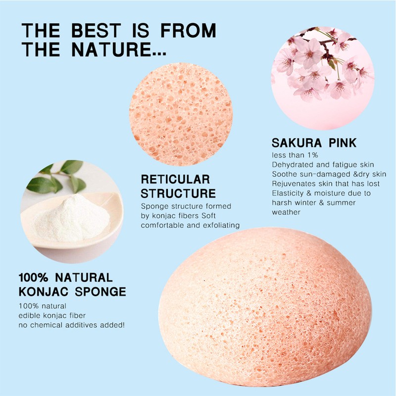 8Pcs Konjac Sponge Set Konjac Wash Face Flutter Natural Facial