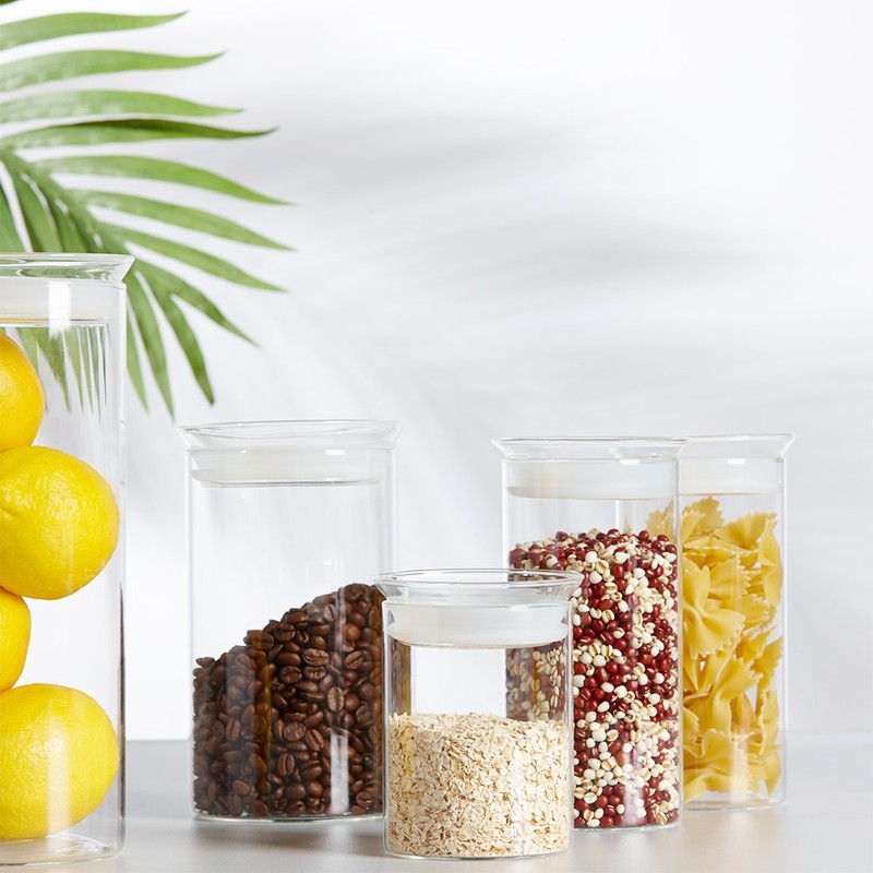 ZENS Glass Canisters Jar with Lid, Airtight Sealed 15 Fluid