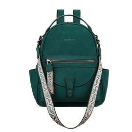 FADEON Mini Backpack Purse for Women, Designer Leather Cute Roomly Small Backpacks, Ladies Shoulder Backpack Fashion Handbag Mini  Women's Backpack - Color: Pure Black