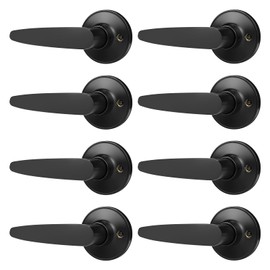 Probrico 8 Pack Dummy Lever Black Door Handle Lever Sets, Dummy for Laundry Room, Hallway, Closet, Single Side Dummy Door Lever, Non-Turning Pull