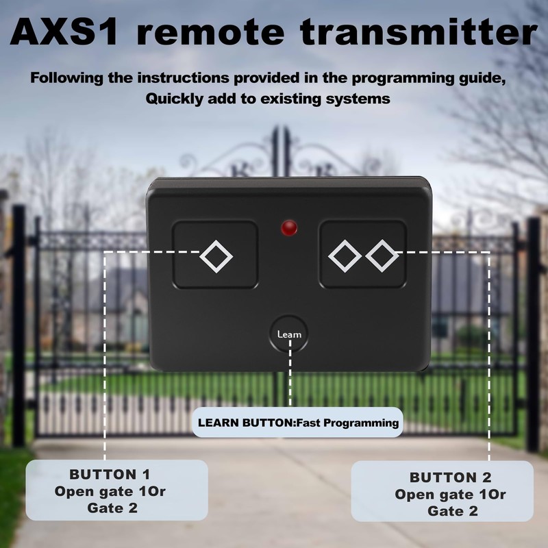 2025 Upgrade AXS1 Remote Transmitter Replacement Ghost Controls 3-Button Remote