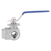 Female Thread T Ball Valve, Stainless Steel Sus304 Pipe T-Port