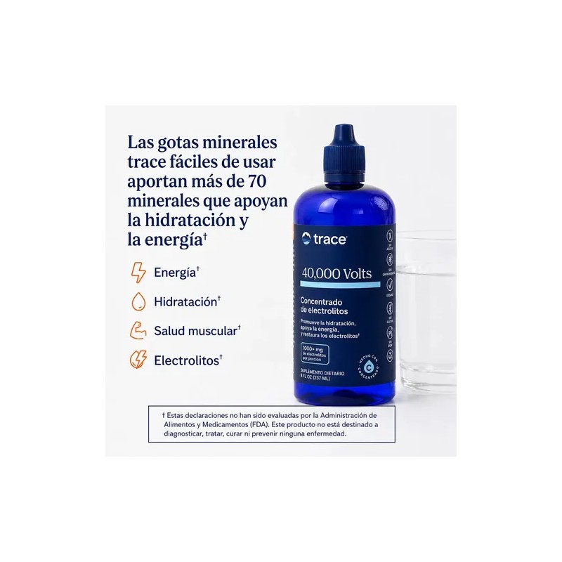 Trace Minerals 000 Volts Electrolitos Concentrados 237ml Hidratación Resistencia