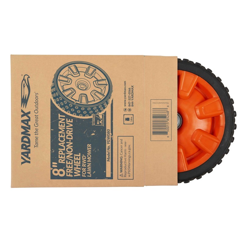 YARDMAX 8 in Replacement Free/Non-Drive Wheel for RWD Lawn Mower