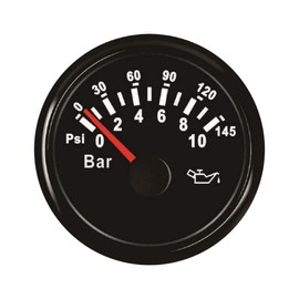 ELING Medidor de presión de aceite marino automático 0-10bar 0-145Psi 52mm(2") 12V/24V con retroiluminación