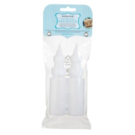KitchenCraft KCICBOT Sweetly Does It Squeeze Bottle Icing Bags and Nozzles, Plastic, 70 ml, Set of 2, White, Large