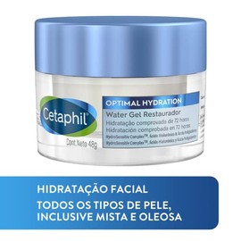 CETAPHIL Optimal Hydration Water Gel Crema Facial de Da con cido Hialurnico, Margarita Azul y HydroSensitive Complex, 48g, Piel Seca                  
