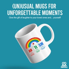 Autism Awareness Elements Periodic Table Autism Teacher Mom Dad Brother Sister Inspirational Drinkware Ceramic Mug 11 oz White