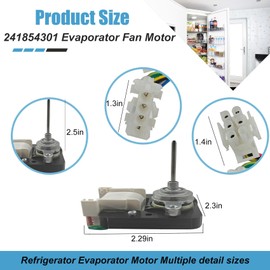 241854301 5303918549 Refrigerator Evaporator Fan Motor for Frigidaire Kenmore Electrolux Crosley, Fridge Evaporator Fan Motor Kit Replacement Part SM4301 AP4343697, 1465278 2331827 1637660 240315801