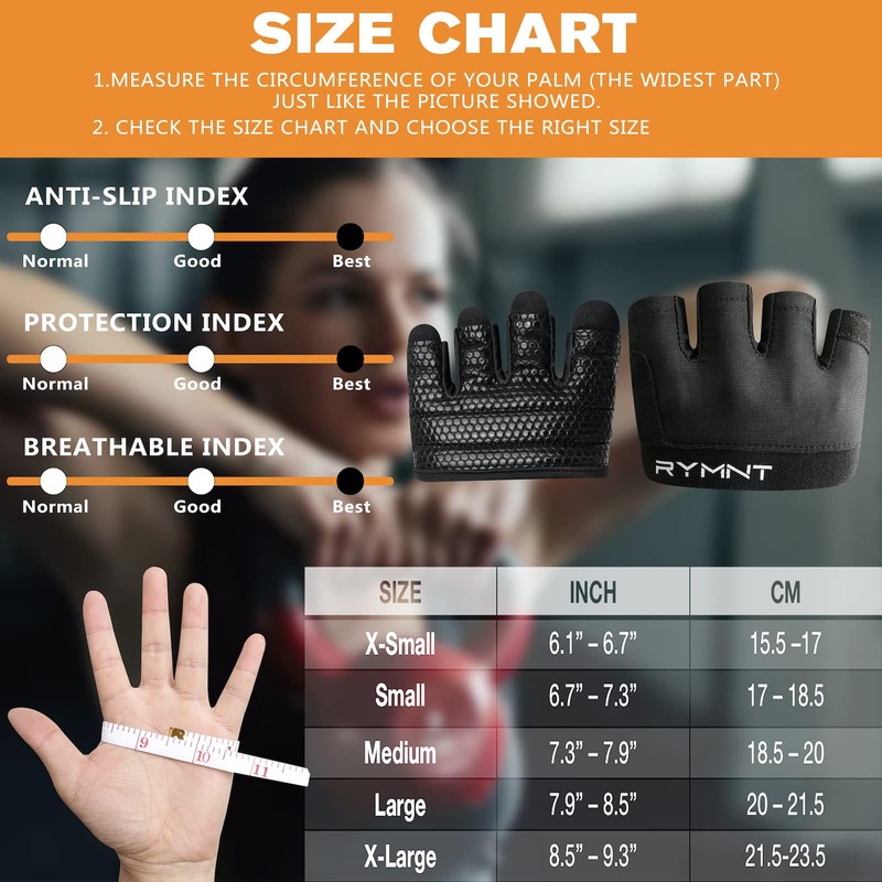 RYMNT Minimal Workout Gloves,Short Micro Weight Lifting Gloves Grip Pads