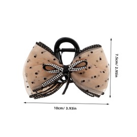 FOMIYES 3pcs Bow Hair Clips for Women - Stylish Rhinestone Polka Dot Claw Clips, Perfect for Thick & Thin Hair, Elegant Accessories for Parties & Daily Wear, Black, Grey & Colors