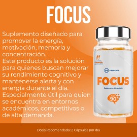 Suplemento Natural Focus 90 Cápsulas Para La Concentración Sin Sabor