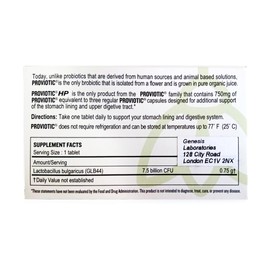 Proviotic Organic Probiotic Supplement H. Pylori Treatment 750 mg 10 Capsules Probiotics for Digestive Health Immune Support Vegan Probiotic Bio for Healthy Gut Anti Bloating for Men and Women