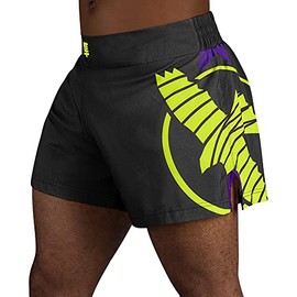 Hayabusa Men's Icon Kickboxing Shorts - Black/Yellow, Large
