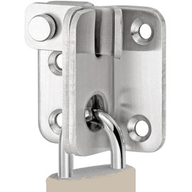 Litensh Shed Lock Flip Door Bolt Lock Gate Latch Lock Padlock Hasp for Wooden Cupboard Pet Cage Barn Cabinet Garden Bathroom Sliding Door, Left Open (Silver, Left Open S)