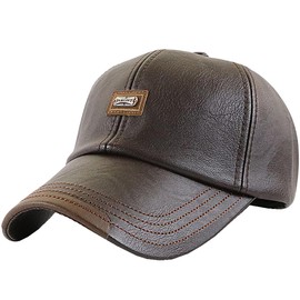White Fang CA723 Casual Leather Cap, Hat, Running, Outdoor, Women's, Men's, dark coffee