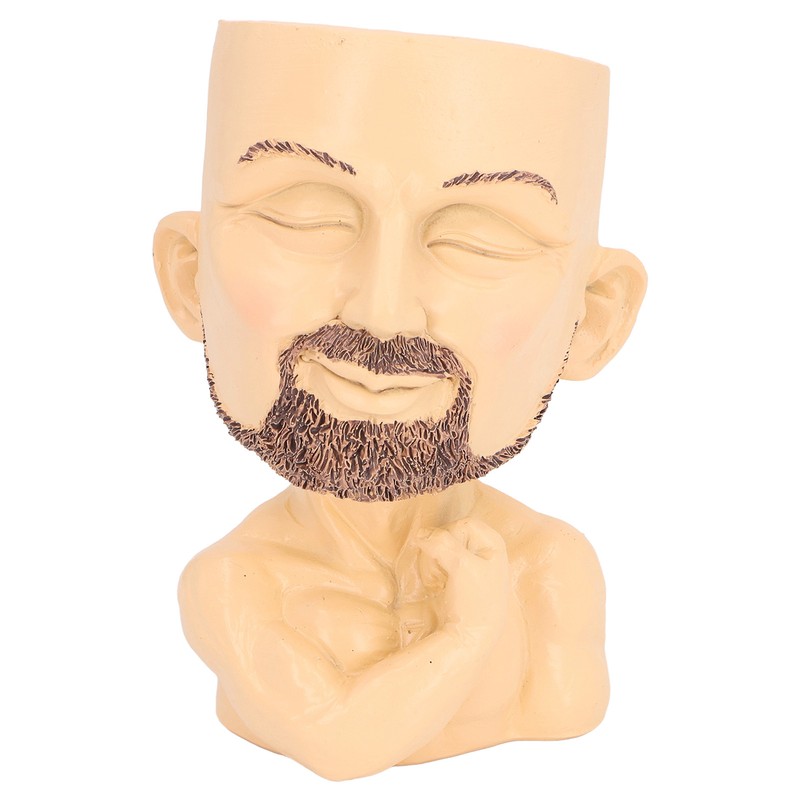 Face Planter Pot with Drainage Hole Man Face Flower Pot