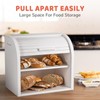 G.a HOMEFAVOR Bread Box: Large 2-Tier Bamboo Roll Top Bread