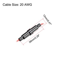 sourcing map 5 Pcs 6x30mm Inline Screw Type Fuse Holder 20 Gauge AWG Red Wire with 10 Pcs 10A Fast Blow Glass Fuses