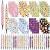 Aoesuny 48 PCS Floral Pens Flower Ballpoint Pens Flower Notepads