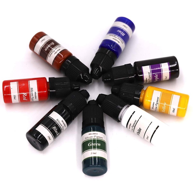 8 Colors Silicone Rubber Pigment Liquid Silicone Coloring Dye for