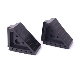 HIGOOD Solid Rubber Wheel Chock with Handle for The Car, Strong and Durable,8" Length, 4" Width, 6" Height - Pack of 2
