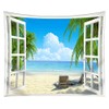 Get orange Beach Tapestry Palm Trees In Ocean Heaven Sunbeds