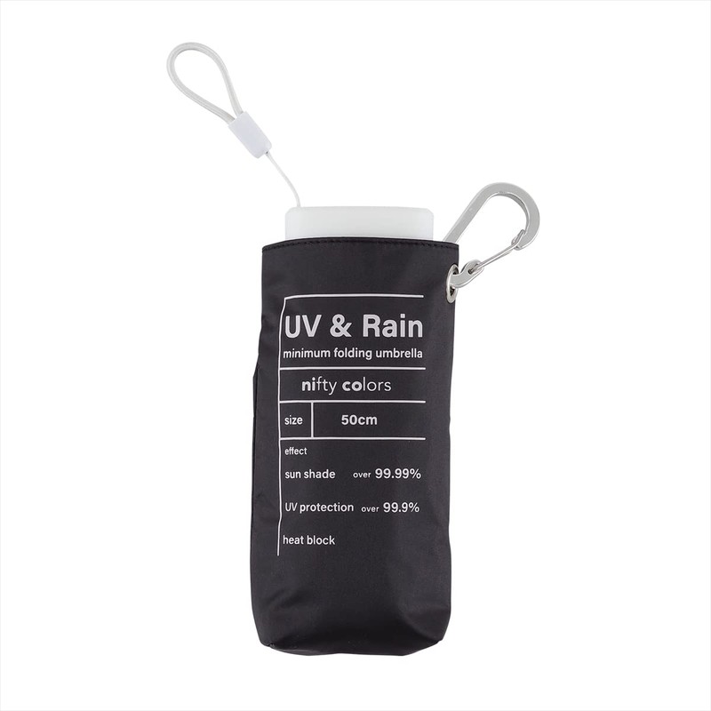 Nifty Colors 2386BK Folding Umbrella, 6 Tiers Minimal, Mini, Blackout