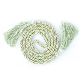 2 PCS Tassel Curtain Tiebacks, About 95cm Green Curtain Holdbacks, Decorative Tiebacks for Home Office Window Drapery