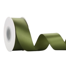 Moss Green Double Face Satin Ribbon, 1-1/2 inch x 25 Yard (38mm x 23 Meters) Solid Satin Ribbon for Gift Wrapping, Wedding Decoration, Flower Bouquet, Christmas Decor, Bows Making
