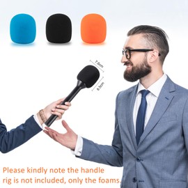 CaTeFo Interview GO Foam Color Windscreen for Rode Wireless Go Handheld Adaptor Replacement Spongue Pop filter Microphone Foam Cover Wind Screen 3pcs Blue Orange Black