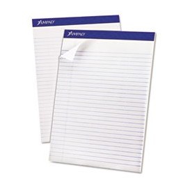 Recycled Writing Pads, Wide/Legal Rule, 8.5 x 11.75, White, 50 Sheets, Dozen