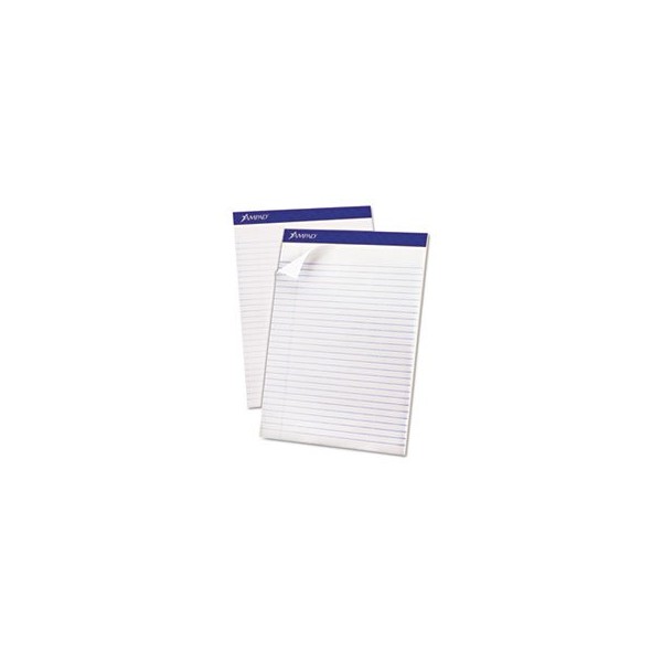 Recycled Writing Pads, Wide/Legal Rule, 8.5 x 11.75, White, 50