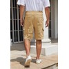 WICUSION Mens Twill Cargo Shorts Stretch Cotton Elastic Waist Multi-Pockets