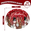 JarThenaAMCS 50Pcs Merry Christmas Oval Paper Plates Xmas Gnome Snowman