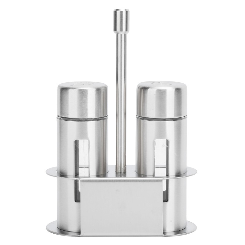 Stainless Steel Condiment Seasoning Container Pots Set with Spice Rack