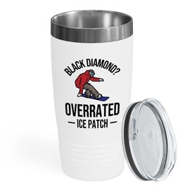 Snowboarding White Edition Viking Tumbler 20oz - Black diamond - Ski Snowboard Goggles Snowboarder Skiing Snowboarding Gift Skiers Hiking Mountain