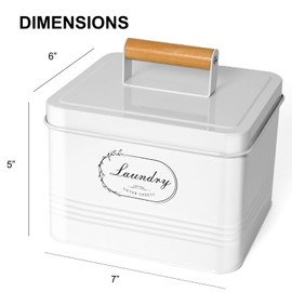 Holismo Dryer Sheet Container with Lid for Laundry Room Organization and Storage, Galvanized Metal Farmhouse Design Dryer Sheet Holder for Laundry Room Decoration, Dryer Sheet Dispenser Container