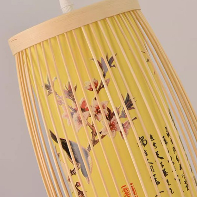 Woven Pendant Light Chinese Japanese Style Retro Rattan Lampshade Pendant