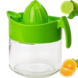 Pro Home Manual Juicer Lemon Squeezer 300ml Orange Citrus Lemon Lime Fruit Squeezer with Glass Jug Hand Press Juicer (Green, 300ml)
