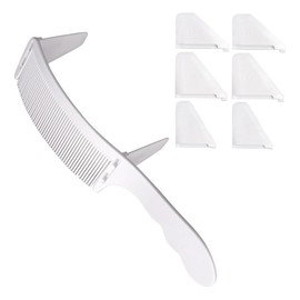 Xuzxinze 1 Set Positioning Comb Salon Hairdressing Clipper Curved Comb Fit For Men Hair Styling Tool White
