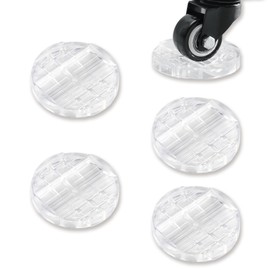 Caster Stopper, Tatami, Dent Prevention, Sofa, Anti-Slip, Caster Protection, Wheel Chock, Furniture, Chair, Leg, Scratch Resistant, Fixed, Clear, Rubber, Soundproof, Vibration, 5 Pieces, Round Shape (Clear)