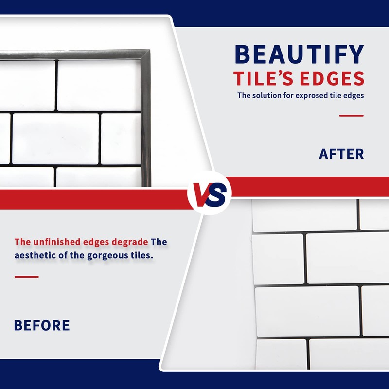 Art3dwallpanels 10 Ft Stainless Steel Color Peel and Stick Trim