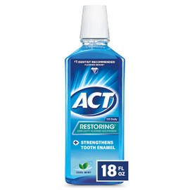 ACT Restoring Fluoride Mouthwash 18 fl. oz. Strengthens Tooth Enamel, Cool Mint