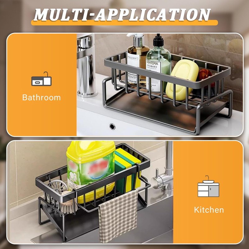 huipinghu Kitchen Sink Caddy Storage & Organisation, Sink Tidy, Accessories-Stainless