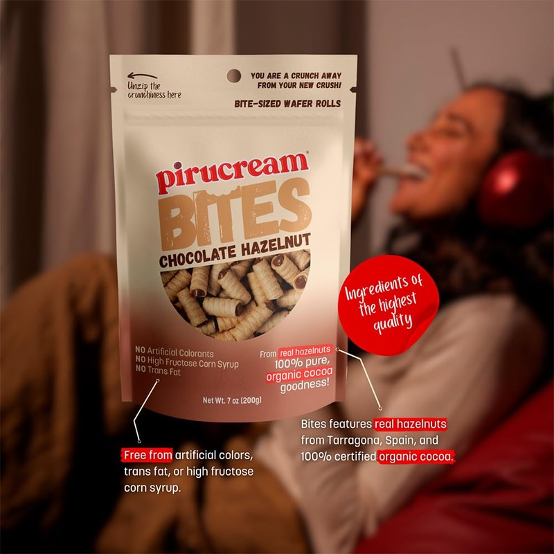 Pirucream Bites Wafer Rolls Bundle – 2 Hazelnut Chocolate 1