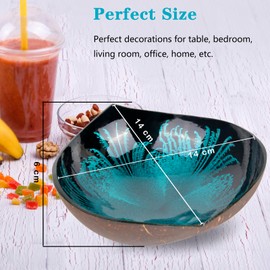 Coconut Bowls Decorative Candy Dish - Heart Acai Bowl, Natural Wooden Candy Dish, Key Bowl Holder for Entryway Table, Yogurt Smoothie Nuts Dessert Container, Rice Fruits Dry Snack Storage Shell Bowls