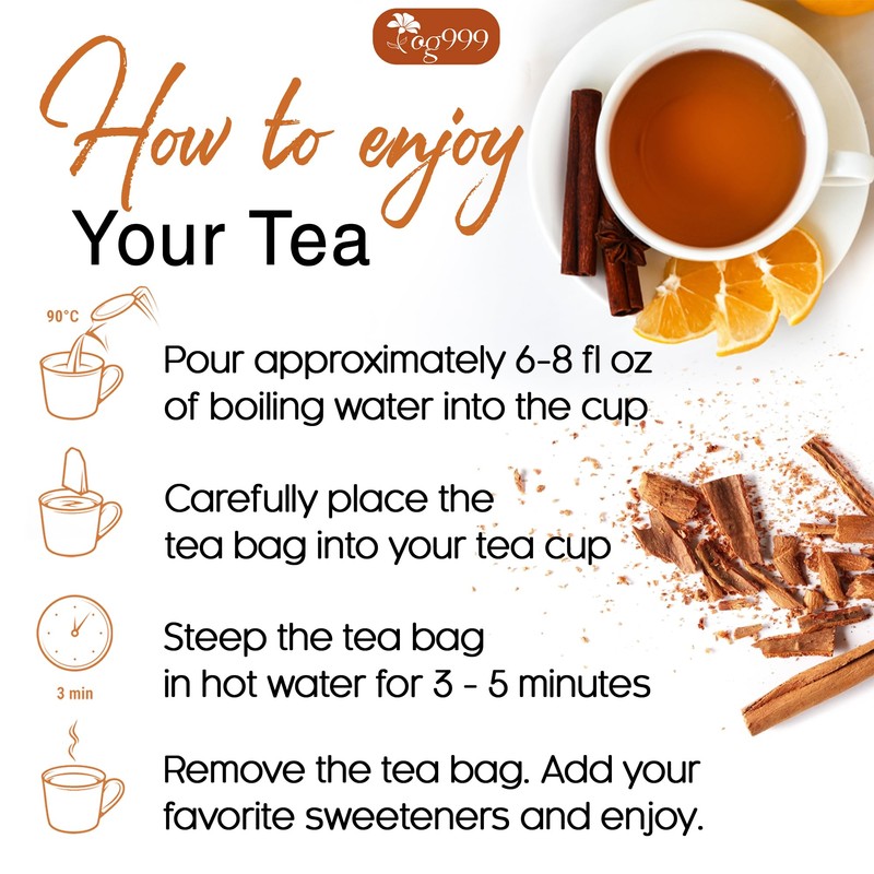 TOG999, Premium 40 Tea Bags - Special Cinnamon Tea, 100%