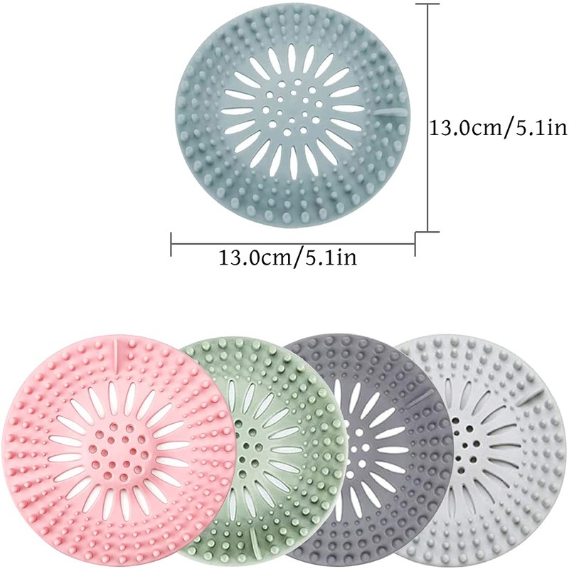 Hair Catcher Rubber Stopper Shower Drain Covers for Bathroom, Bathtub,