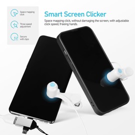 UKCOCO Automatic Phone Screen Clicker, Simulated Finger Clicker Clip-on with 2 in 1 OTG Connector Screen Auto Clicker for Gaming, Shopping, Live Broadcasts